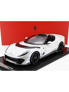   Bbr-Models - FERRARI 812 COMPETIZIONE A SPIDER N 16 PERSONAL CAR CHARLES LECLERC 2022 - CON VETRINA - WITH SHOWCASE BIANCO ONDA MARINA - MATT WHITE