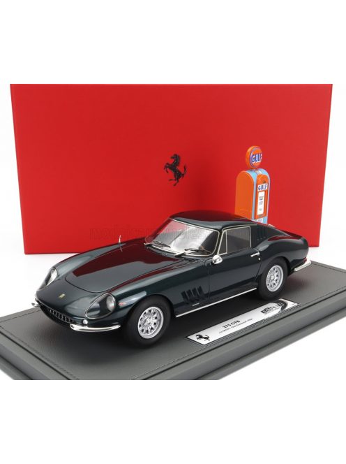 Bbr-Models - FERRARI 275 GTB S/N 08359 COUPE WITH 1966 - CON POMPA DI BENZINA - WITH GULF FUEL PUMP - PERSONAL CAR CLINT EASTWOOD - CON VETRINA - WITH SHOWCASE GREEN MET