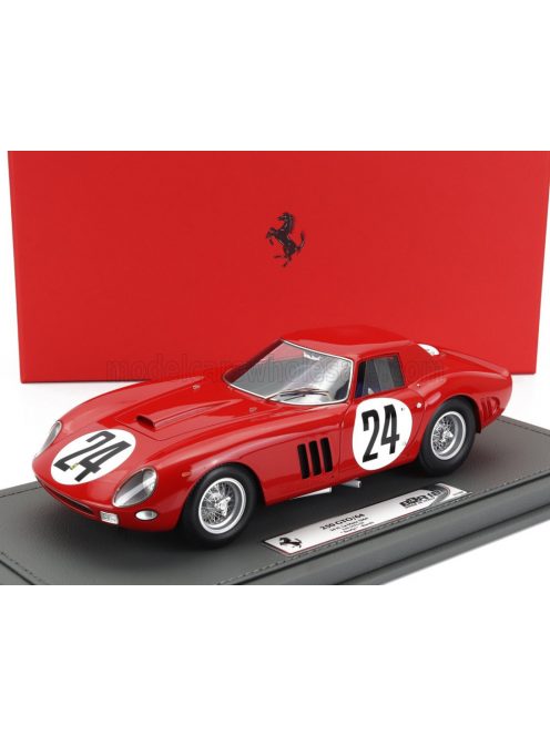 Bbr-Models - FERRARI 250 GTO/64 COUPE TEAM ECURIE NATIONALE BELGE N 24 5th 24h LE MANS 1964 LUCIEN BIANCHI - JEAN (BEURLYS) BLATON - CON VETRINA - WITH SHOWCASE RED