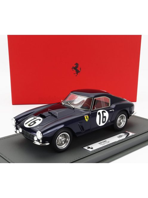 Bbr-Models - FERRARI 250GT SWB 30.L V12 TEAM F.TAVANO N 16 24h LE MANS 1960 FERNAND TAVANO - PIERRE DUMAY (LOUSTEL) - CON VETRINA - WITH SHOWCASE BLUE