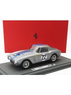   Bbr-Models - FERRARI 250GT SWB 3.0L V12 TEAM ECURIE FRANCORCHAMPS N 22 24h LE MANS 1960 PIERRE NOBLET - LEON DERNIER (ELDE) - CON VETRINA - WITH SHOWCASE SILVER BLUE