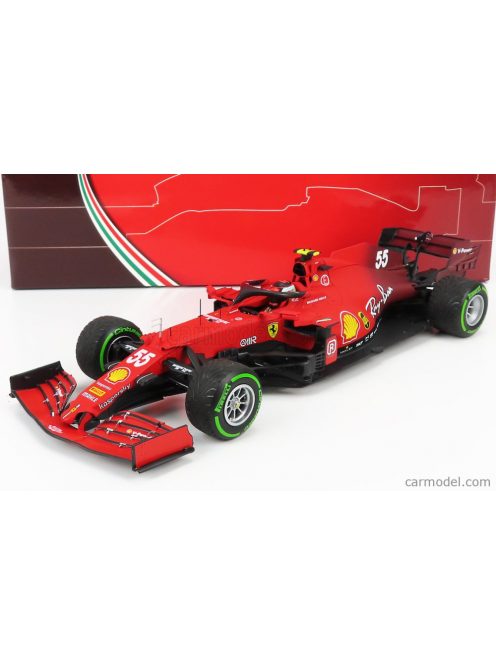 Bbr-Models - Ferrari F1 Sf21 Team Scuderia Ferrari Mission Winnow N 55 5Th Emilia Romagna Italy Gp - Intermediate Rain Tires 2021 Carlos Sainz Jr. Red