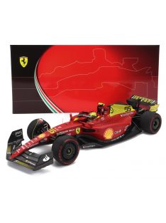   Bbr-Models - FERRARI F1-75 TEAM SCUDERIA FERRARI N 55 4th MONZA ITALY GP 2022 CARLOS SAINZ RED YELLOW