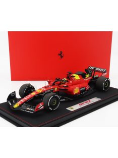   Bbr-Models - FERRARI F1  SF-23 TEAM SCUDERIA FERRARI N 16 4th MONZA ITALY GP 2023 CHARLES LECLERC - CON VETRINA - WITH SHOWCASE RED BLACK YELLOW