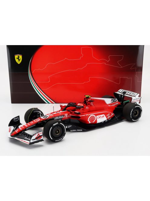 Bbr-Models - FERRARI F1  SF-23 TEAM SCUDERIA FERRARI N 55 LAS VEGAS USA GP 2023 CARLOS SAINZ RED WHITE BLACK