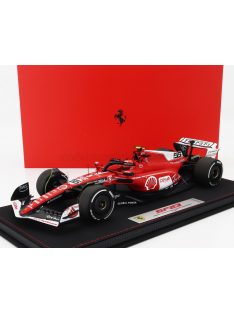   Bbr-Models - FERRARI F1  SF-23 TEAM SCUDERIA FERRARI N 55 LAS VEGAS USA GP 2023 CARLOS SAINZ - CON VETRINA - WITH SHOWCASE RED WHITE BLACK