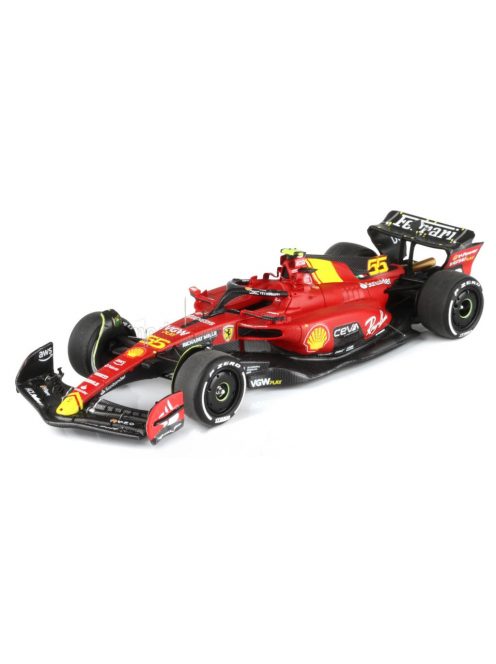 Bbr-Models - FERRARI F1  SF-23 TEAM SCUDERIA FERRARI N 55 POLE POSITION 3rd MONZA ITALY GP 2023 CARLOS SAINZ RED BLACK YELLOW