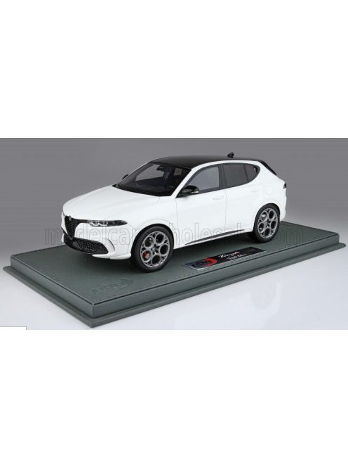 Bbr-Models - ALFA ROMEO TONALE VELOCE TRIBUTO BLACK ROOF 2023 - CON VETRINA - WITH SHOWCASE BIANCO ALFA - WHITE BLACK