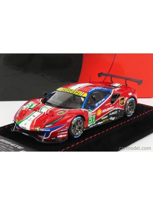 Bbr-Models - Ferrari 488 Gte Evo 3.9L Turbo V8 Team Af Corse N 51 2Nd Lmgte Pro Class 24H Le Mans 2020 J.Calado - A.Pier Guidi - S.Serra - Con Vetrina - With Showcase Red White Blue