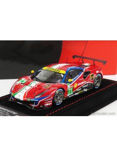   Bbr-Models - Ferrari 488 Gte Evo 3.9L Turbo V8 Team Af Corse N 71 Lmgte Pro Class 24H Le Mans 2020 S.Bird - M.Molina - D.Rigon - Con Vetrina - With Showcase Red White Blue