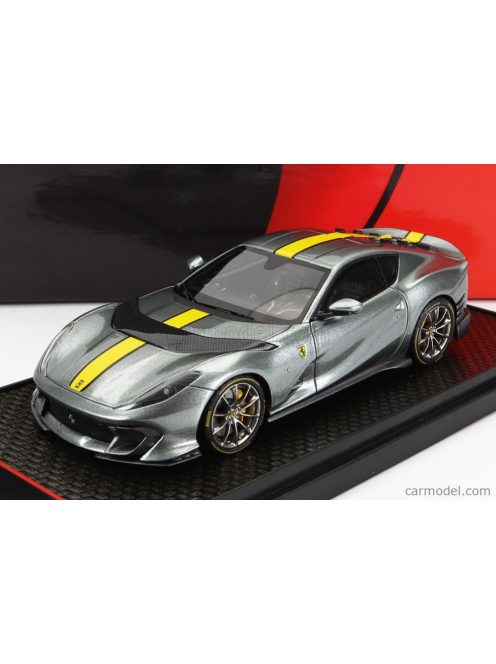 Bbr-Models - Ferrari 812 Competizione 2021 Grigio Coburn Yellow - Grey Met