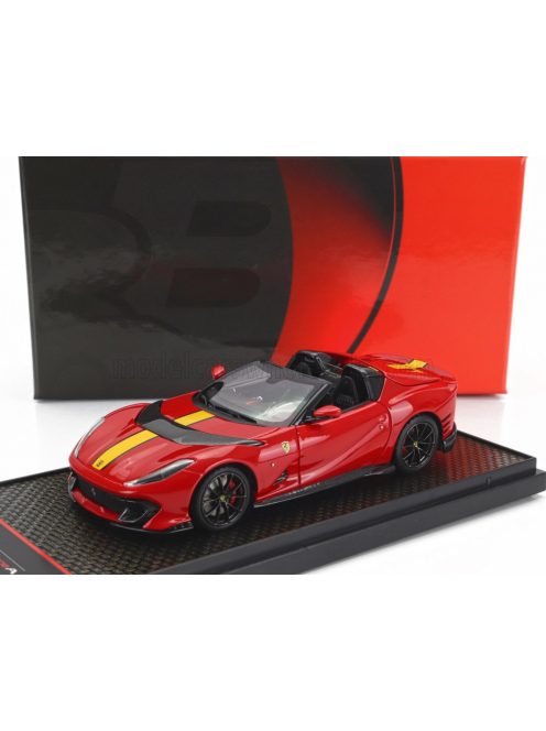 Bbr-Models - FERRARI 812 COMPETIZIONE A SPIDER 2022 - BLACK WHEELS ROSSO CORSA 322 - RED YELLOW