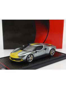   Bbr-Models - FERRARI 296 GTB ASSETTO FIORANO 2022 GRIGIO CORBURN - GREY YELLOW