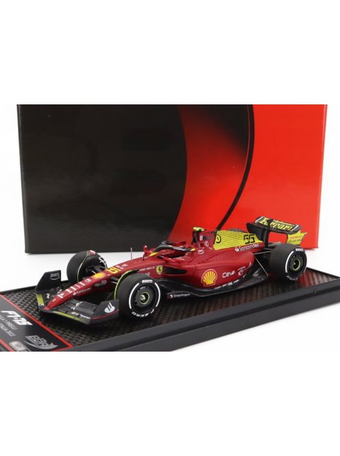 Bbr-Models - FERRARI F1-75 SCUDERIA FERRARI N 55 4th MONZA ITALY GP 2022 CARLOS SAINZ RED YELLOW