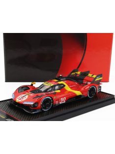   Bbr-Models - FERRARI 499P 3.0L TURBO V6 TEAM FERRARI AF CORSE N 50 LAUNCH EDITION 2022 RED YELLOW BLACK