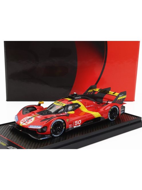 Bbr-Models - FERRARI 499P 3.0L TURBO V6 TEAM FERRARI AF CORSE N 50 LAUNCH EDITION 2022 RED YELLOW BLACK