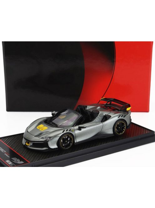 Bbr-Models - FERRARI SF90 XX STRADALE SPIDER 2024 GRIGIO COMPETIZIONE - GREY YELLOW BLACK