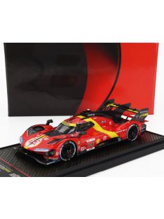   Bbr-Models - FERRARI 499P 3.0L TURBO V6 TEAM FERRARI AF CORSE N 50 5th 24h LE MANS (POLE POSITION) 2023 ANTONIO FUOCO - MIGUEL MOLINA - NICKLAS NIELSEN RED