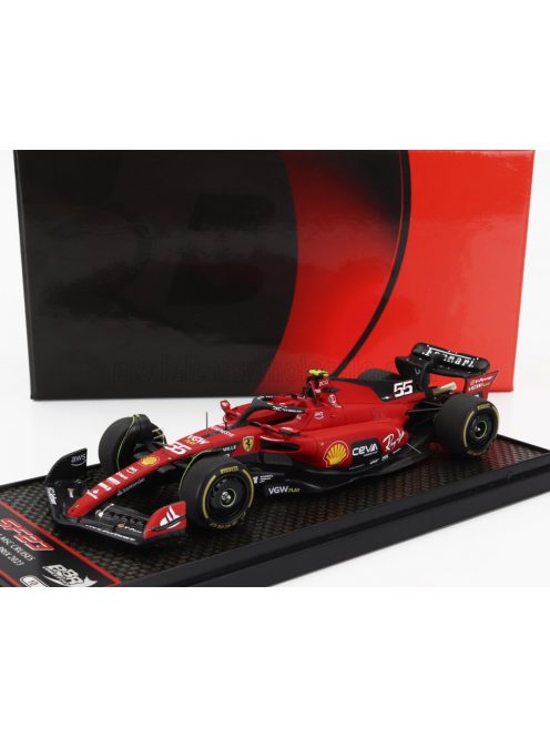 Bbr-Models - FERRARI F1  SF-23 TEAM SCUDERIA FERRARI N 55 BELGIUM GP 2023 CARLOS SAINZ RED BLACK