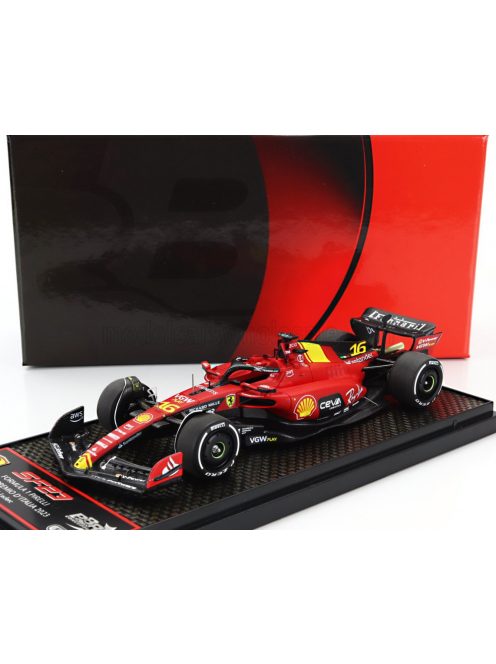 Bbr-Models - FERRARI F1  SF-23 TEAM SCUDERIA FERRARI N 16 4th MONZA ITALY GP 2023 CHARLES LECLERC RED BLACK YELLOW