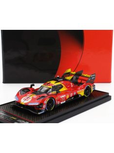   Bbr-Models - FERRARI 499P 3.0L TURBO V6 TEAM FERRARI AF CORSE N 50 WINNER 24h LE MANS 2024 ANTONIO FUOCO - MIGUEL MOLINA - NICKLAS NIELSEN RED YELLOW BLACK