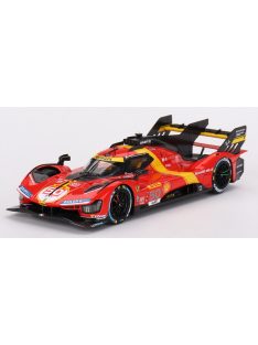   Bbr-Models - FERRARI 499P 3.0L TURBO V6 TEAM FERRARI AF CORSE N 50 3rd 1000 miles SEBRING 2023 ANTONIO FUOCO - MIGUEL MOLINA - NICKLAS NIELSEN RED YELLOW BLACK