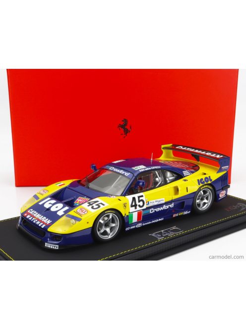 Bbr-Models - Ferrari F40 Gte 3.5L Turbo V8 Team Ennea Srl Igol N 45 24H Le Mans 1996 J.M.Gounon - E.Bernard - P.Belmondo Yellow Blue