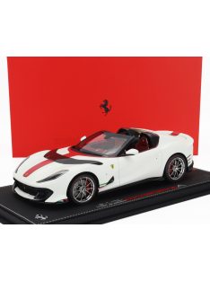   Bbr-Models - FERRARI 812 COMPETIZIONE A SPIDER 2022 - CON VETRINA - WITH SHOWCASE BIANCO ITALIA - MATT WHITE RED