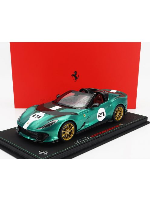 Bbr-Models - FERRARI 812 COMPETIZIONE A N 21 SPIDER 2022 - CON VETRINA - WITH SHOWCASE GREEN JEWEL MET WHITE