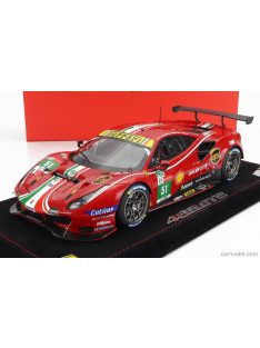   Bbr-Models - Ferrari 488 Gte 3.9L Turbo V8 Team Af Corse N 51 Winner Lmgte Pro Class 24H Le Mans 2021 J.Calado - A.Pier Guidi - C.Ledogar - Con Vetrina - With Showcase Red