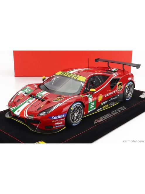 Bbr-Models - Ferrari 488 Gte 3.9L Turbo V8 Team Af Corse N 52 Lmgte Pro Class 24H Le Mans 2021 S.Bird - M.Molina - D.Serra - Con Vetrina - With Showcase Red