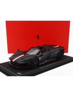   Bbr-Models - FERRARI DAYTONA SP3 OPEN ROOF ICONA PRINCIPATO DI MONACO LIVERY PERSONAL CAR CHARLES LECLERC 2022 - CON VETRINA - WITH SHOWCASE MATT BLACK