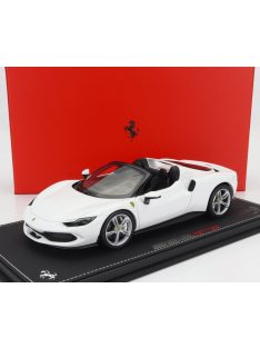   Bbr-Models - FERRARI 296 GTS SPIDER 2022 - CON VETRINA - WITH SHOWCASE BIANCO CERVINO - WHITE