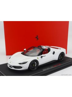   Bbr-Models - Ferrari 296 Gts Spider 2022 - Con Vetrina - With Showcase Bianco Cervino - White