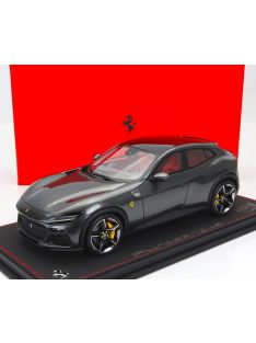   Bbr-Models - FERRARI PUROSANGUE SUV 2022 - CON VETRINA - WITH SHOWCASE GRIGIO SILVERSTONE - GREY MET