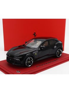   Bbr-Models - FERRARI PUROSANGUE SUV 2022 - CON VETRINA - WITH SHOWCASE NERO PUROSANGUE - BLACK MET