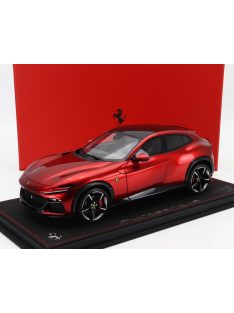   Bbr-Models - FERRARI PUROSANGUE SUV 2022 - CON VETRINA - WITH SHOWCASE ROSSO MAGMA - RED MET