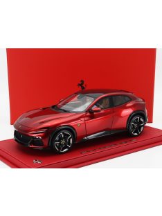   Bbr-Models - FERRARI PUROSANGUE SUV 2022 - CON VETRINA - WITH SHOWCASE ROSSO PORTOFINO - RED MET