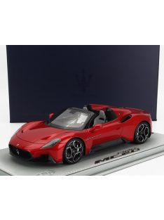   Bbr-Models - MASERATI MC20 CIELO SPIDER 2022 - CON VETRINA - WITH SHOWCASE ROSSO VINCENTE - RED MET