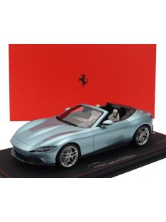   Bbr-Models - FERRARI ROMA SPIDER OPEN 2020 - CON VETRINA - WITH SHOWCASE CELESTE TREVI - LIGHT BLUE MET