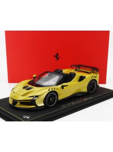   Bbr-Models - FERRARI SF90 XX STRADALE SPIDER 2024 - CON VETRINA - WITH SHOWCASE GIALLO MONTECARLO - YELLOW MET BLACK