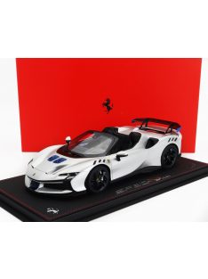   Bbr-Models - FERRARI SF90 XX STRADALE SPIDER 2024 - CON VETRINA - WITH SHOWCASE ARGENTO NURBURGRING - SILVER BLUE