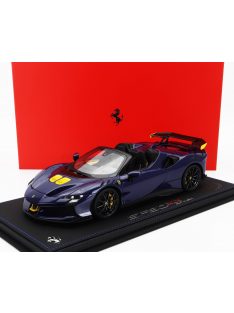   Bbr-Models - FERRARI SF90 XX STRADALE SPIDER 2024 - CON VETRINA - WITH SHOWCASE BLU ELETTRICO - BLUE YELLOW