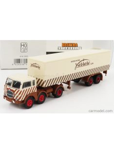   Brekina Plast - Fiat 690 T Truck 3-Assi Telonato Industria Dolciaria Ferrero 1960 Beige Brown