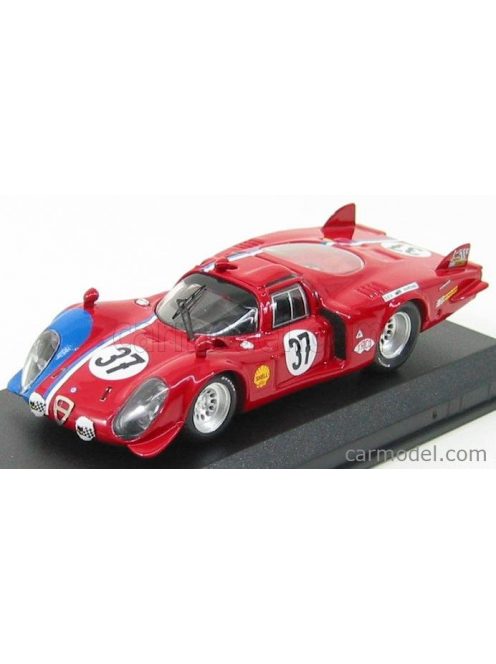 Best-Model - Alfa Romeo 33.2 Coupe N 37 Le Mans 1968 Pilette - Slotemaket Red Blue