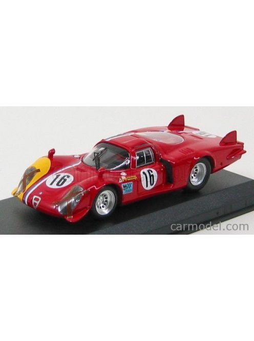 Best-Model - Alfa Romeo 33.2 Coda Lunga N 16 Prove Spa 1968 T.Pilett Red Yellow