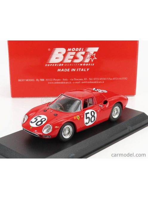 Best-Model - Ferrari 250Lm 3.3L V12 Team N.A.R.T. N 58 24H Le Mans 1964 J.Rindt - D.Piper Red