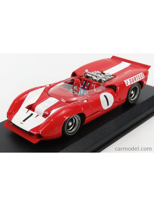 Best-Model - Lola T70 Mkii Spider N 1 Winner Brands Hatch Guard Trophy 1966 J.Surtees Red White