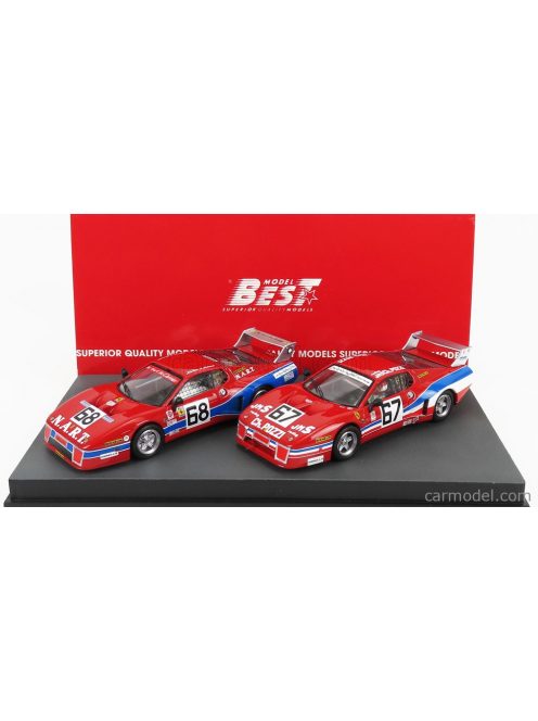 Best-Model - Ferrari Set 2X 512Bb Lm Team Jms Pozzi Racing N 67 24H Daytona 1979 C.B.Lena - M.Leclere - J.C.Andruet + 512Bb Lm Team N.A.R.T. N 68 24H Daytona 1979 B.Tullis - J.P.Delaunay - P.Bedard Red