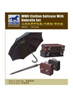 Bronco Models - WWII Civilian Suitcase with Umbrella Set